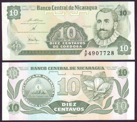 1991 Nicaragua 10 Centavos de Cordoba (Unc) L000315